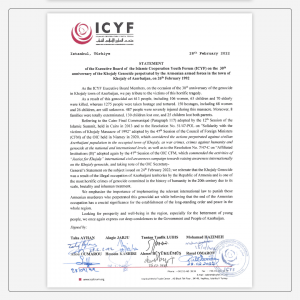 Statement of the Executive Board of ICYF on the 30th Anniversary of the Khojaly Genocide