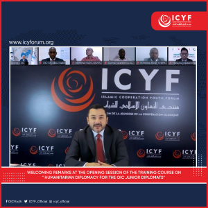 H.E. Taha Ayhan delivered a speech at the Humanitarian Diplomacy Webinar opening ceremony